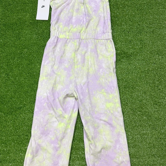 Nike Kids Pastel Tie-Dye Jumpsuit - Lavender and Lime - Picture 4 of 4